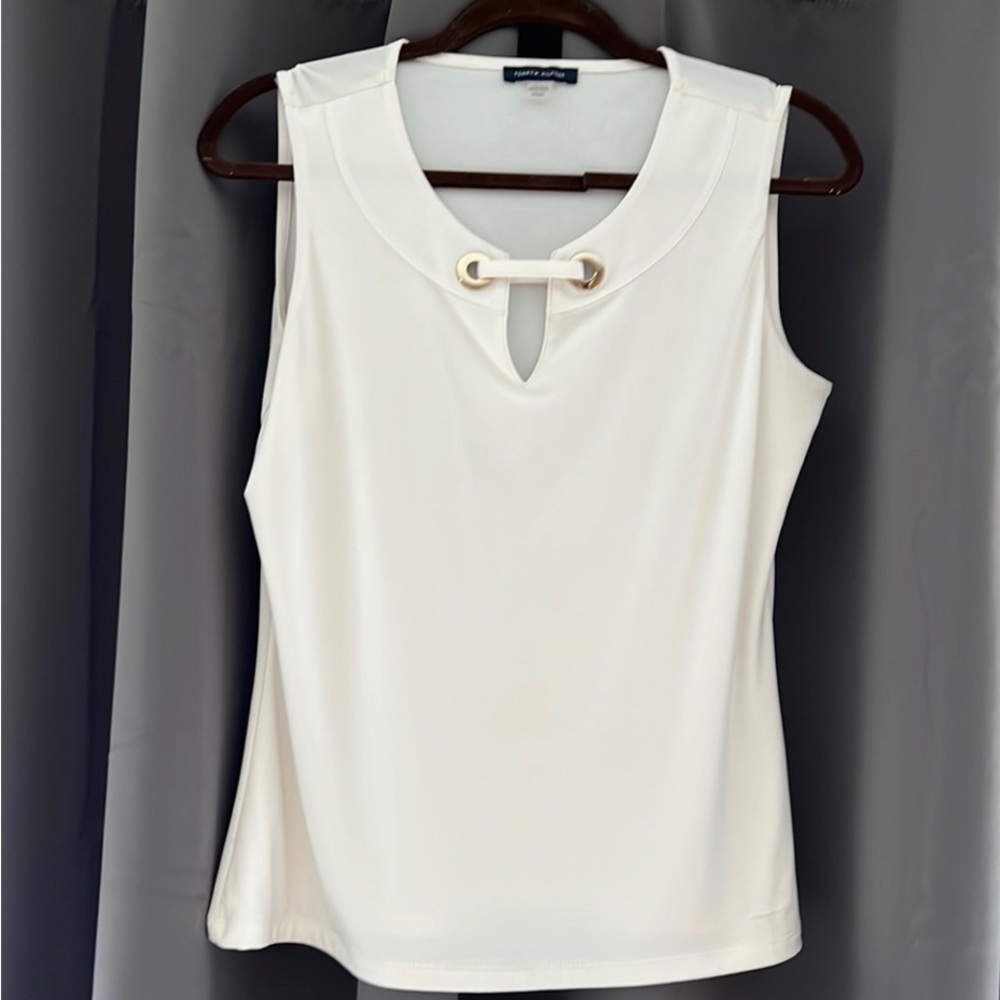 Tommy Hilfiger white tank blouse with silver hardware